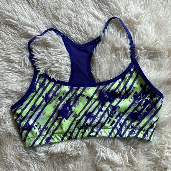Marika Tek Blue & Green Sports Bra Size Medium - Picture 1 of 4
